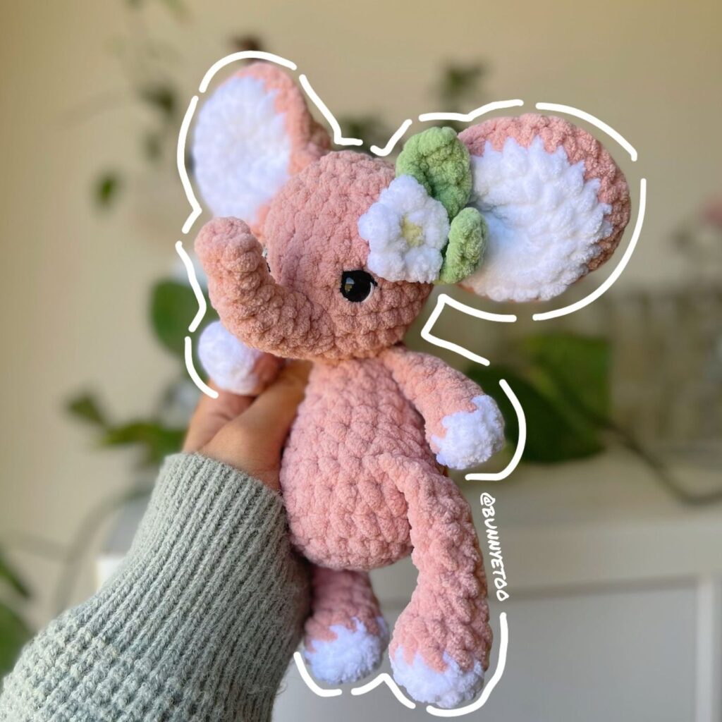 Annie Mini Elephant handmade crochet plushie by Bunnyetoo, photo 1