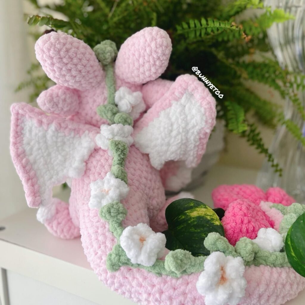 Ayanna Sakura Dragon handmade crochet plushie by Bunnyetoo, photo 2