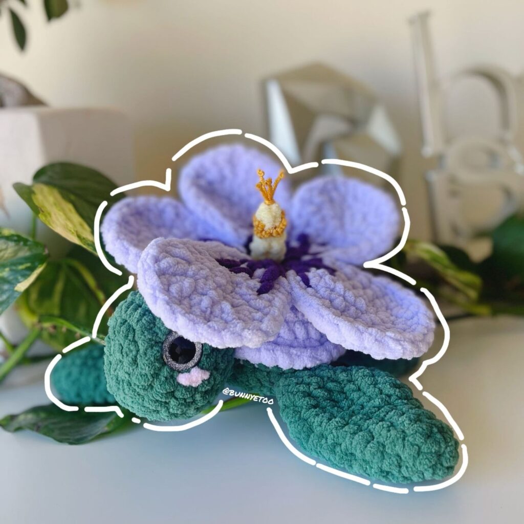 Bibi Hibiscus Turtle handmade crochet plushie by Bunnyetoo, photo 1
