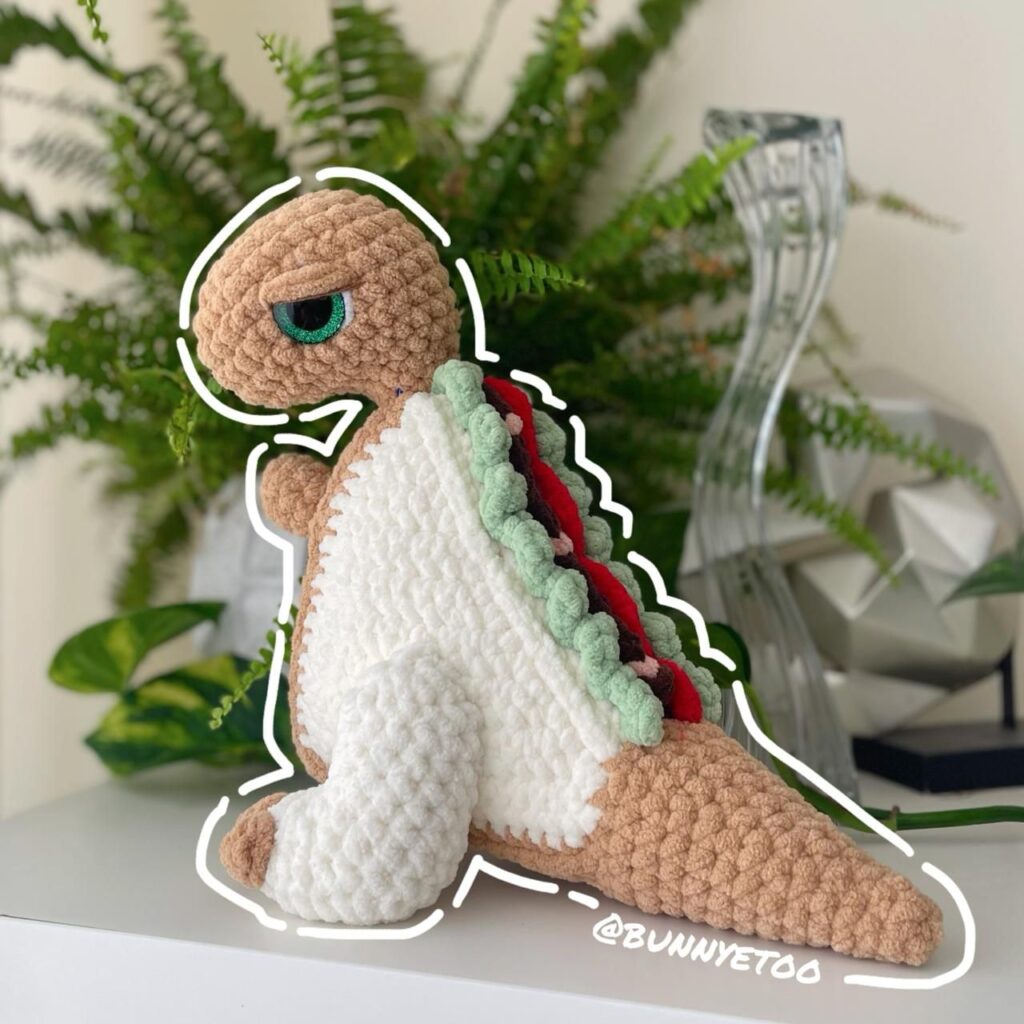 BLT Rex handmade crochet plushie by Bunnyetoo, photo 1