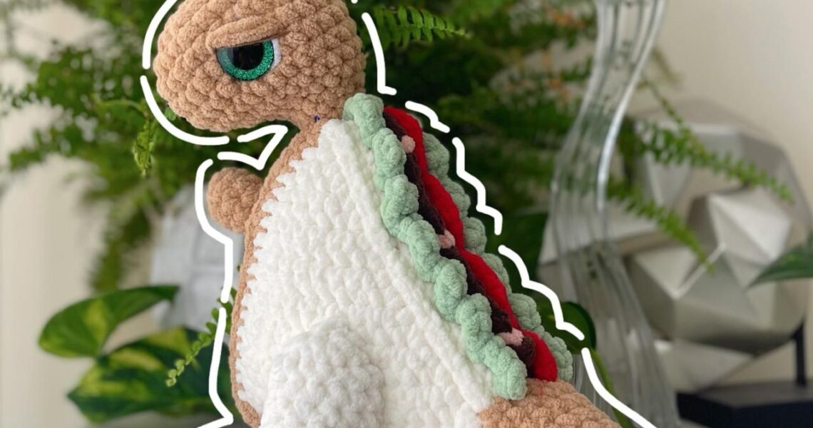 BLT Rex handmade crochet plushie by Bunnyetoo, photo 1