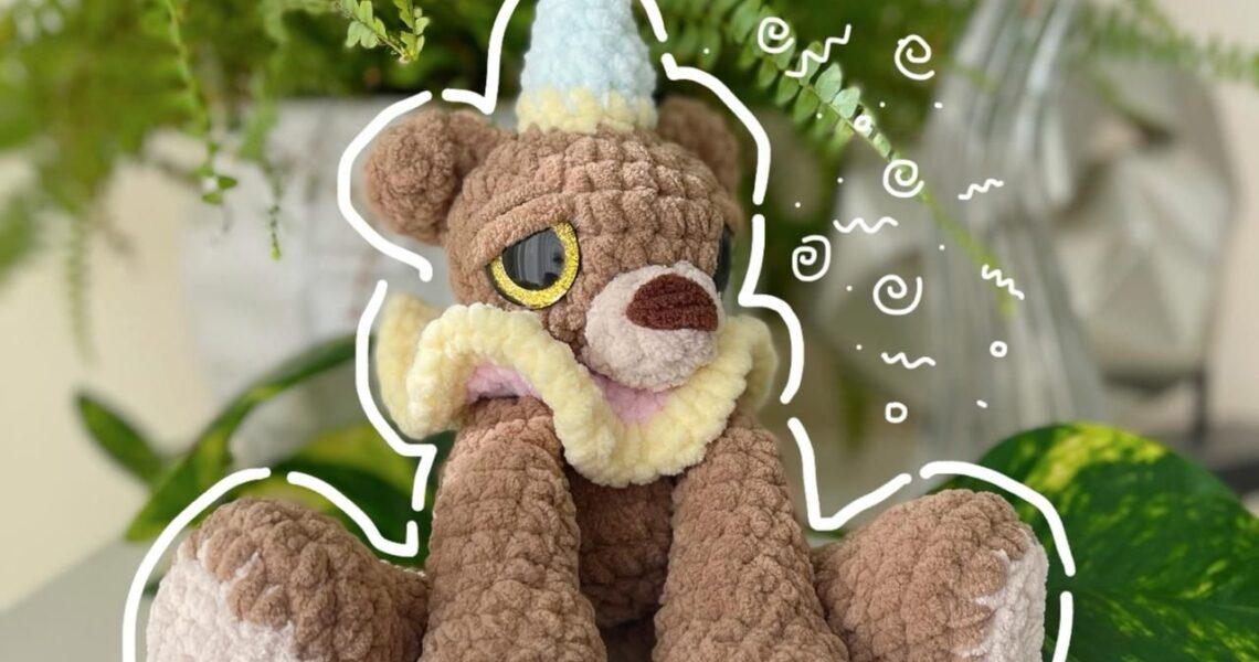 Circus Bear handmade crochet plushie by Bunnyetoo, photo 1