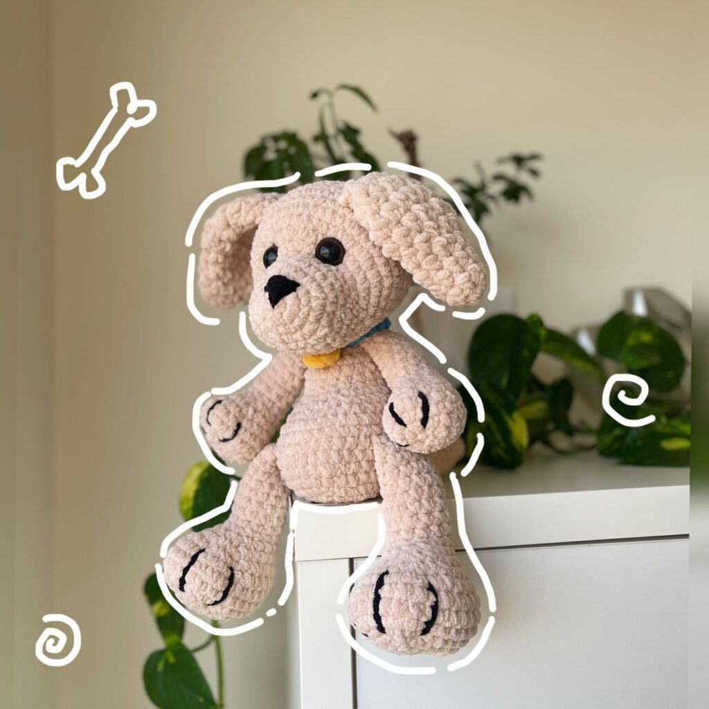 Dog handmade crochet plushie by Bunnyetoo
