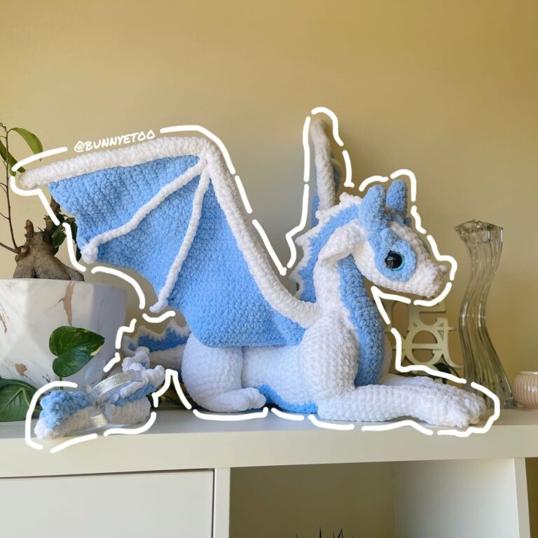 Cloudy Sky crochet dragon by Bunnyetoo