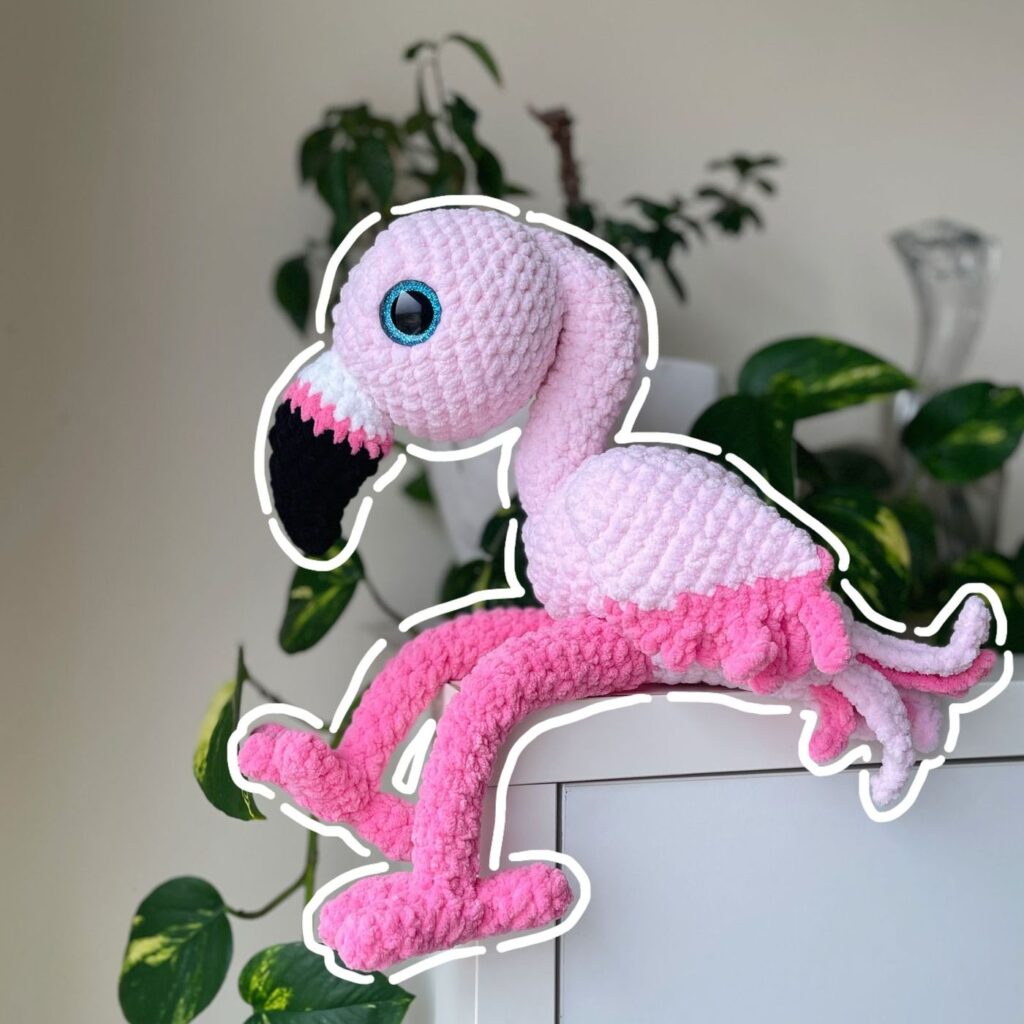 Flamingo handmade crochet plushie by Bunnyetoo, photo 1