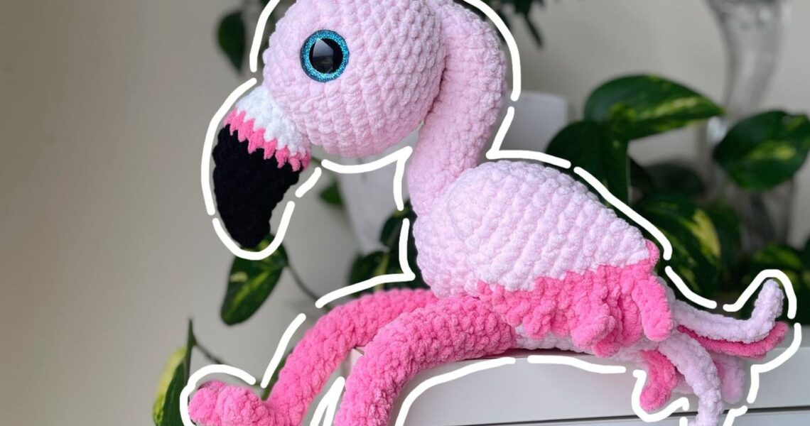 Flamingo handmade crochet plushie by Bunnyetoo, photo 1
