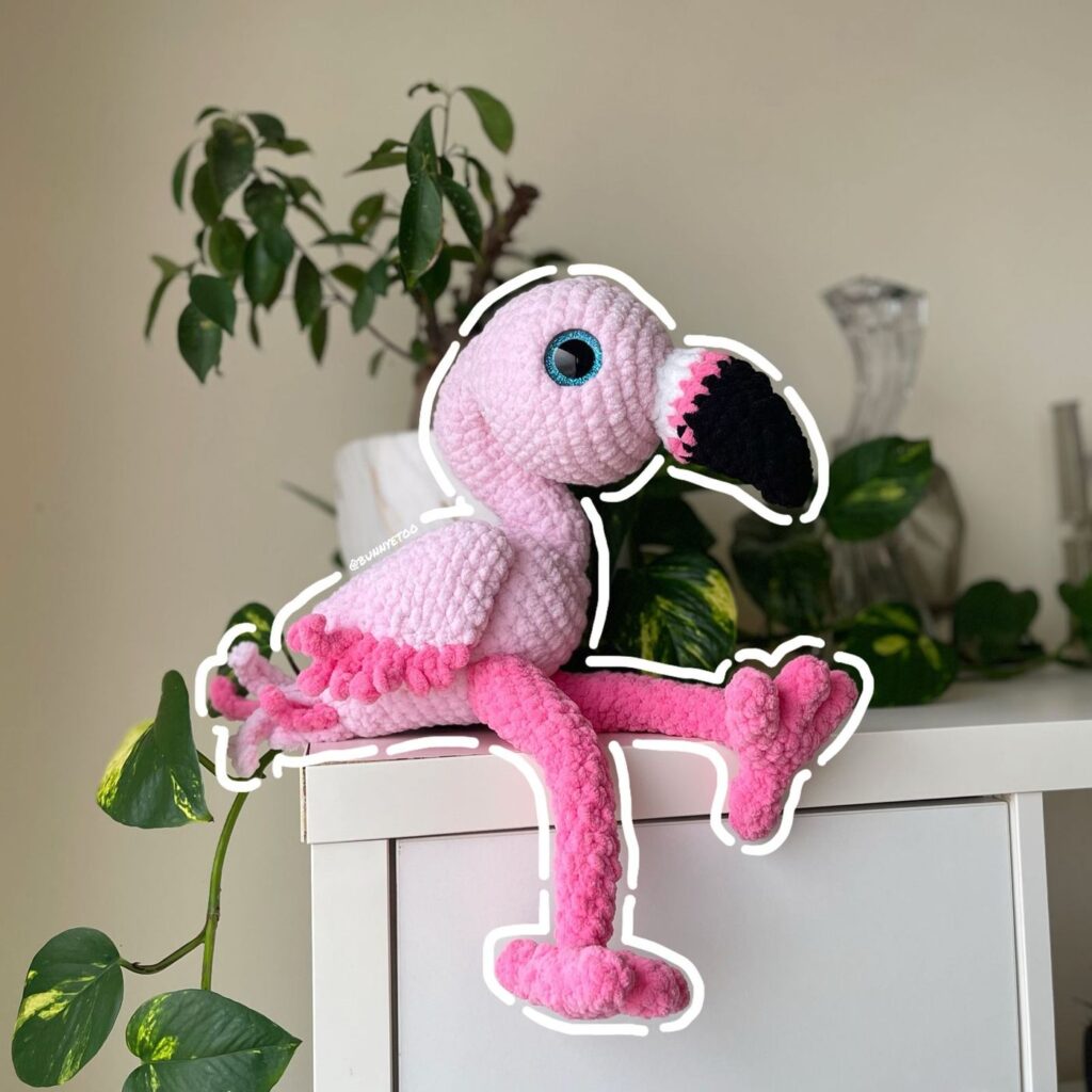 Flamingo handmade crochet plushie by Bunnyetoo, photo 2