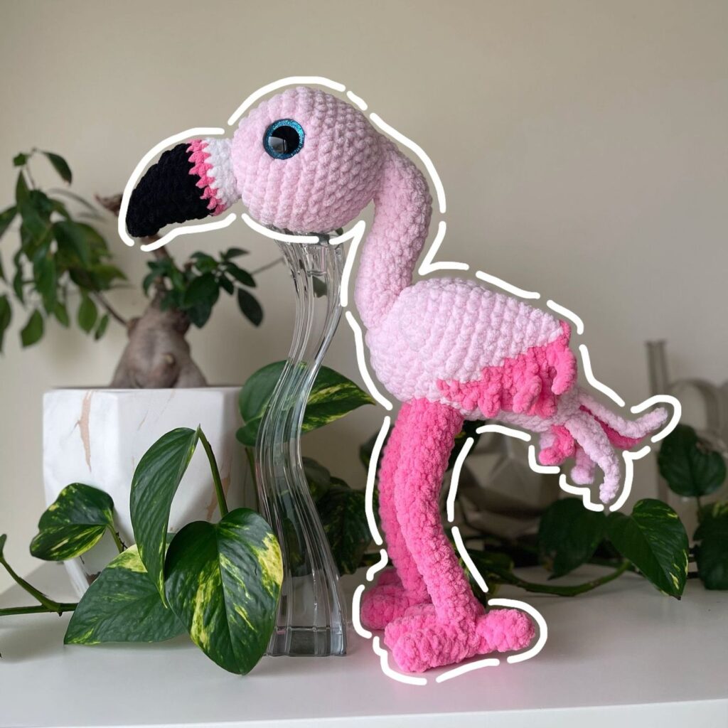 Flamingo handmade crochet plushie by Bunnyetoo, photo 3