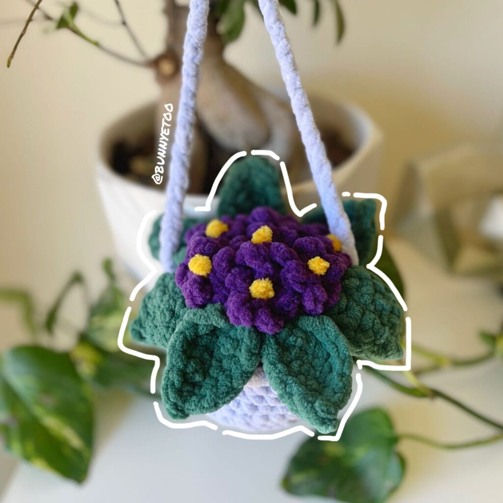 Flower Basket handmade crochet plushie by Bunnyetoo