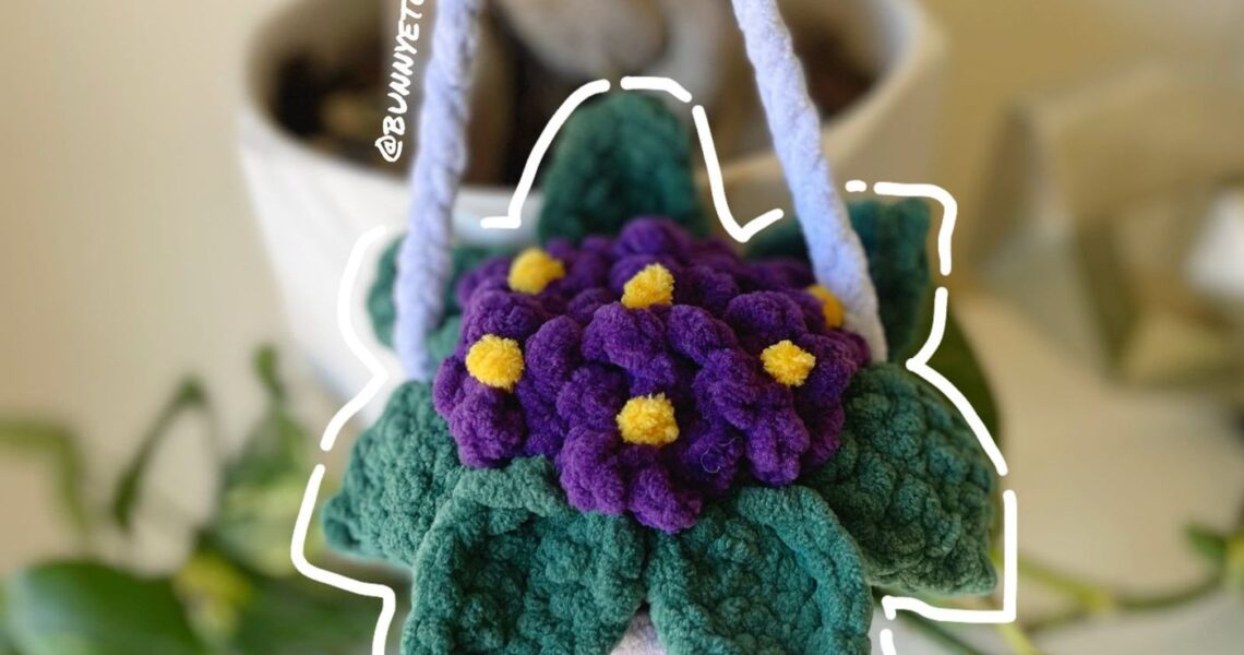 Flower Basket handmade crochet plushie by Bunnyetoo