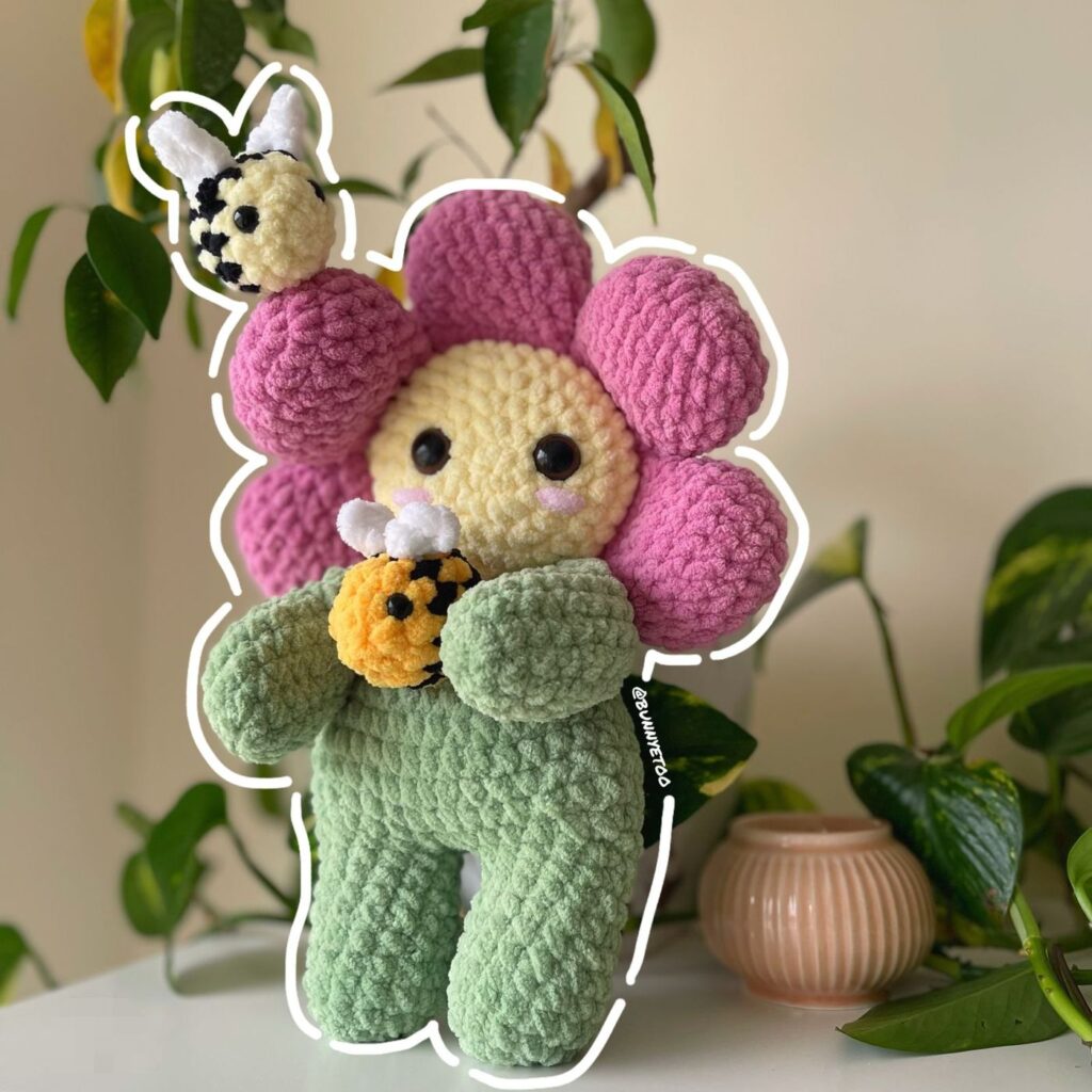 Flower Doll handmade crochet plushie by Bunnyetoo, photo 2