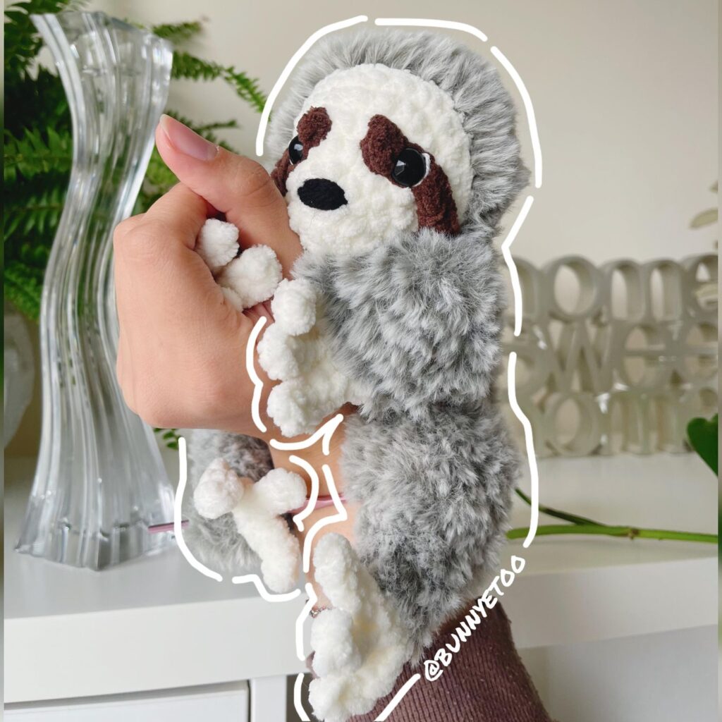 Fluffy Sloth handmade crochet plushie by Bunnyetoo, photo 1