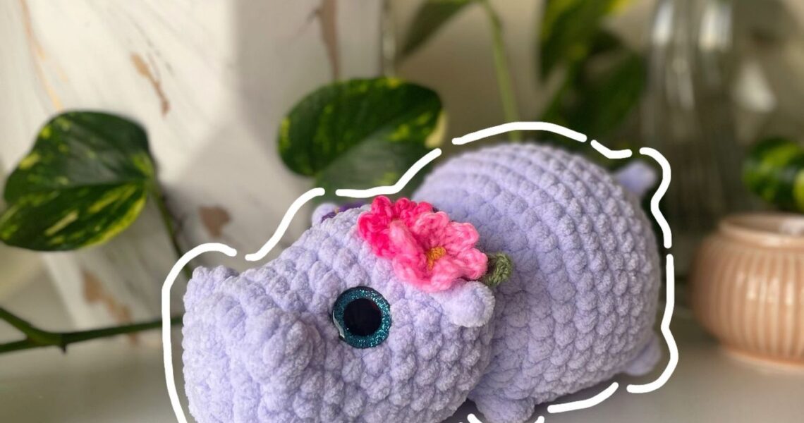 Hippo handmade crochet plushie by Bunnyetoo