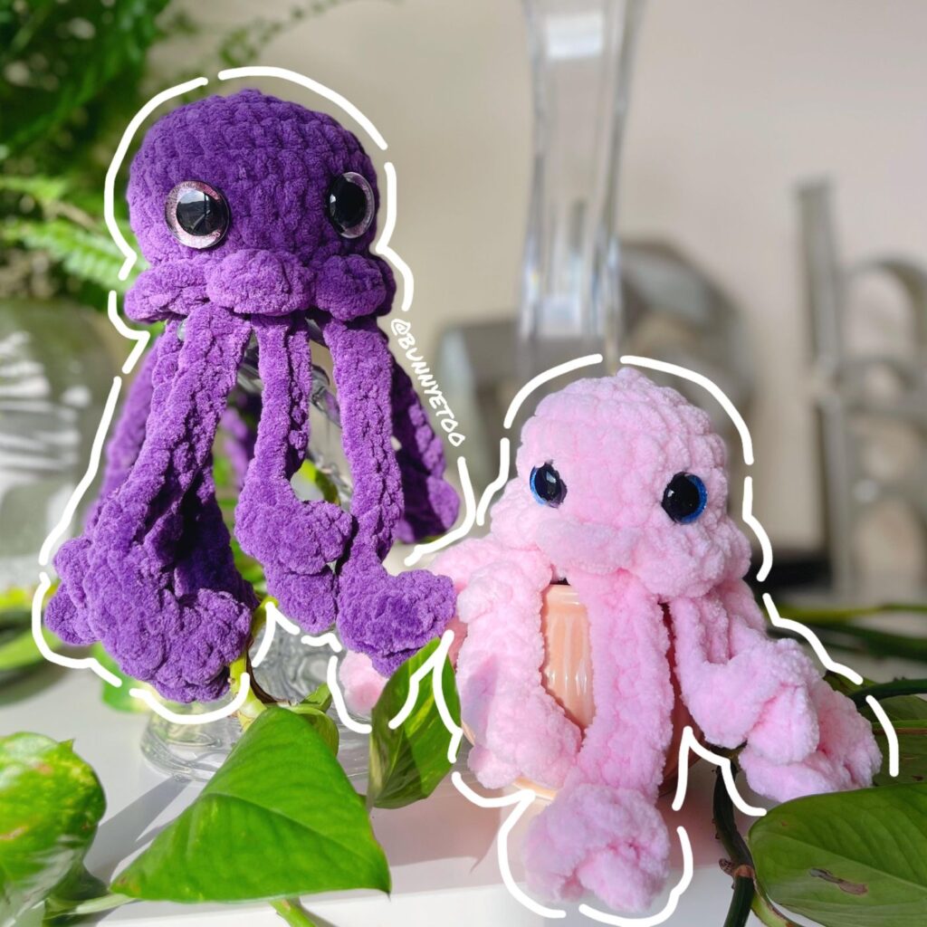 Mini Jellyfish handmade crochet plushie by Bunnyetoo