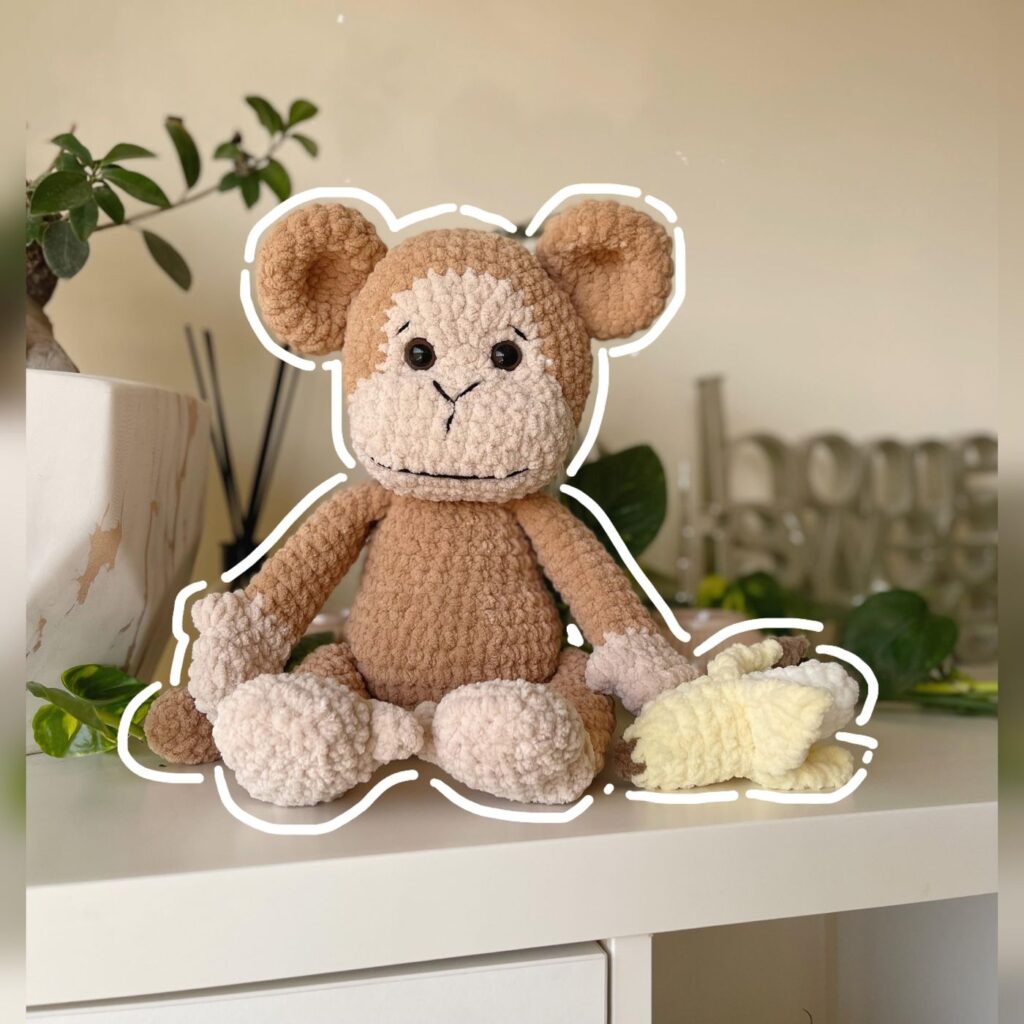 Monkey handmade crochet plushie by Bunnyetoo, photo 1