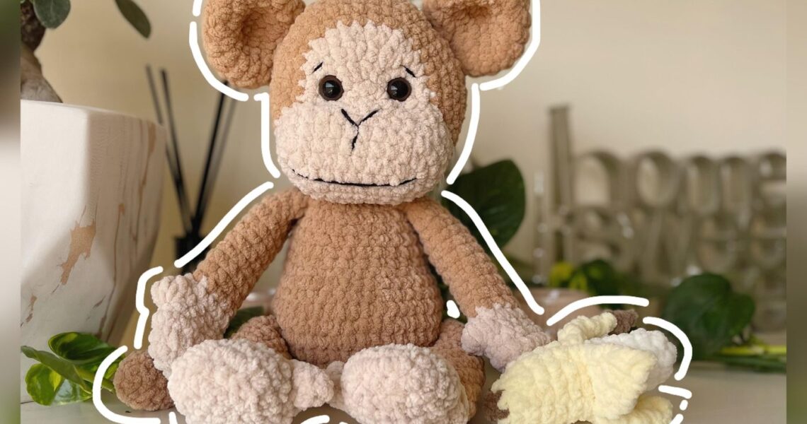 Monkey handmade crochet plushie by Bunnyetoo, photo 1