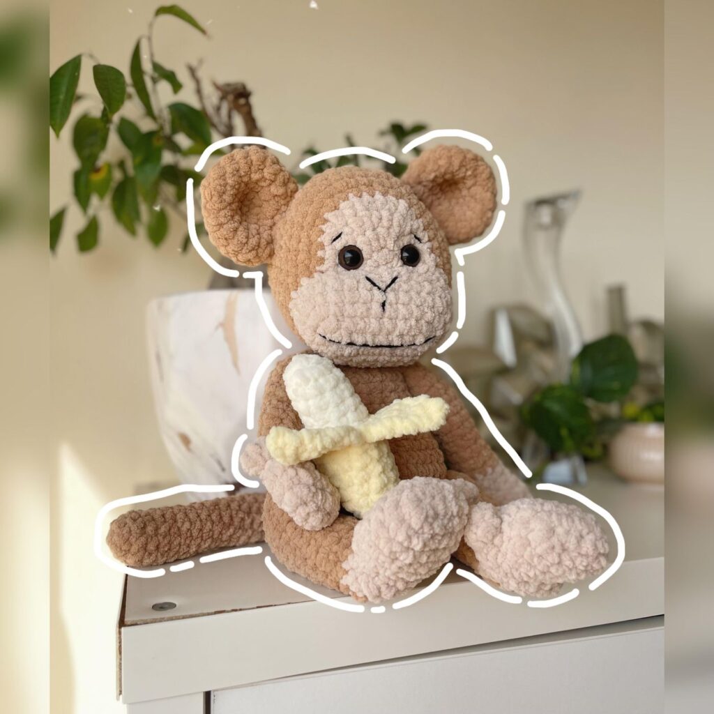 Monkey handmade crochet plushie by Bunnyetoo, photo 2