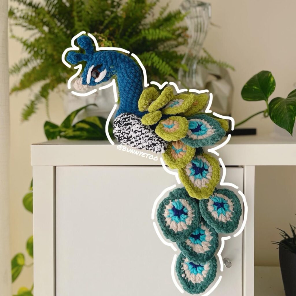 Peacock handmade crochet plushie by Bunnyetoo, photo 1