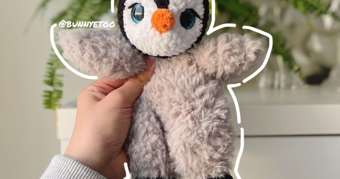 Penguin Lovey handmade crochet plushie by Bunnyetoo