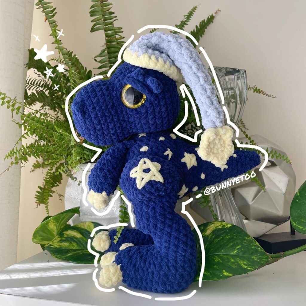 Poe T-Rex handmade crochet plushie by Bunnyetoo, photo 1