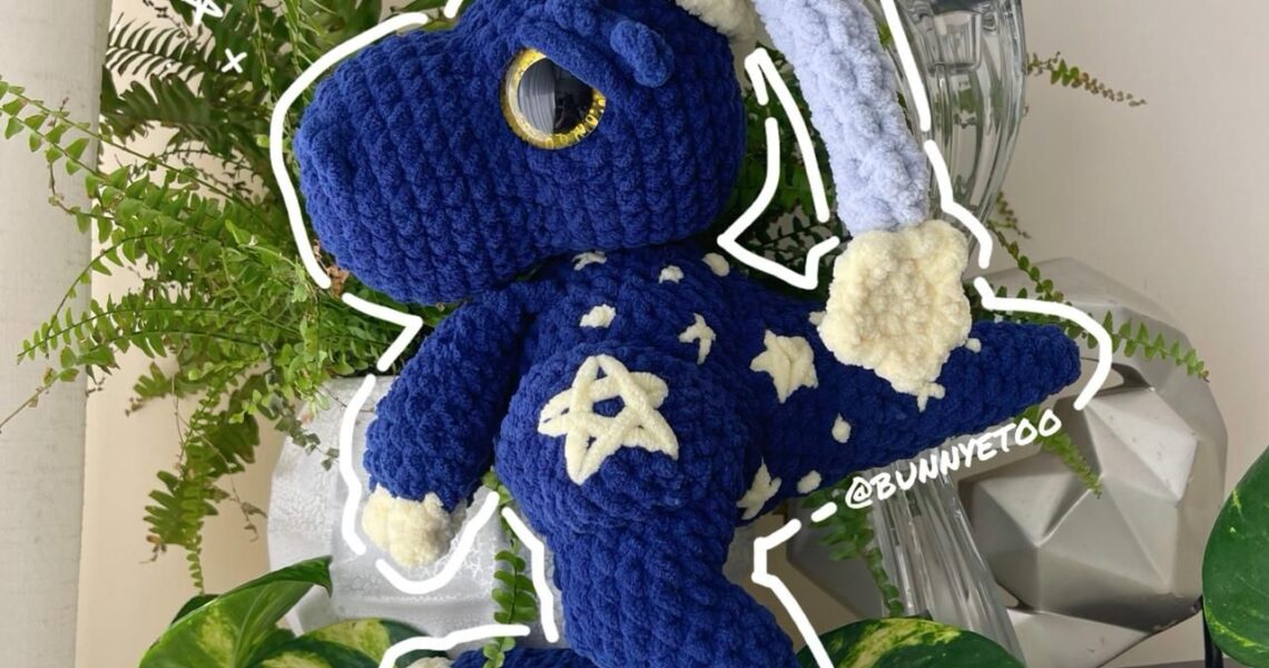 Poe T-Rex handmade crochet plushie by Bunnyetoo, photo 1