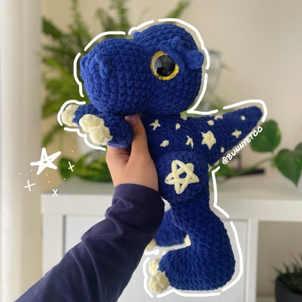 Poe T-Rex handmade crochet plushie by Bunnyetoo, photo 3