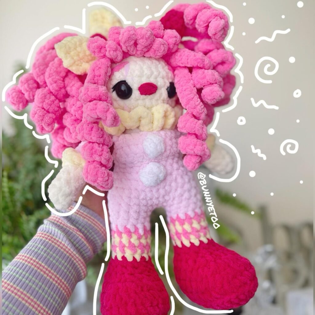 Poppy Clown handmade crochet plushie by Bunnyetoo, photo 2