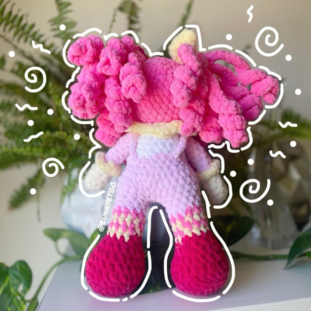 Poppy Clown handmade crochet plushie by Bunnyetoo, photo 3