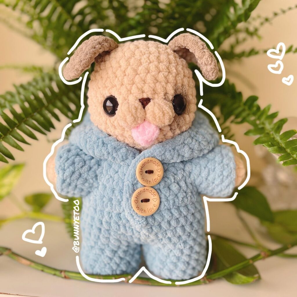 Puppy in a Onesie handmade crochet plushie by Bunnyetoo, photo 2