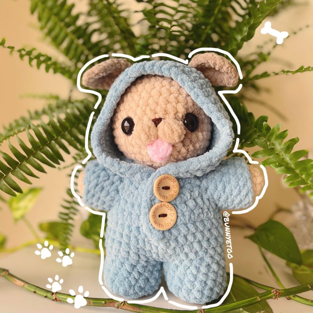 Puppy in a Onesie handmade crochet plushie by Bunnyetoo, photo 3