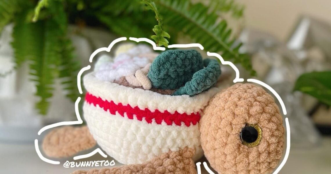 Ramen Turtle handmade crochet plushie by Bunnyetoo, photo 1