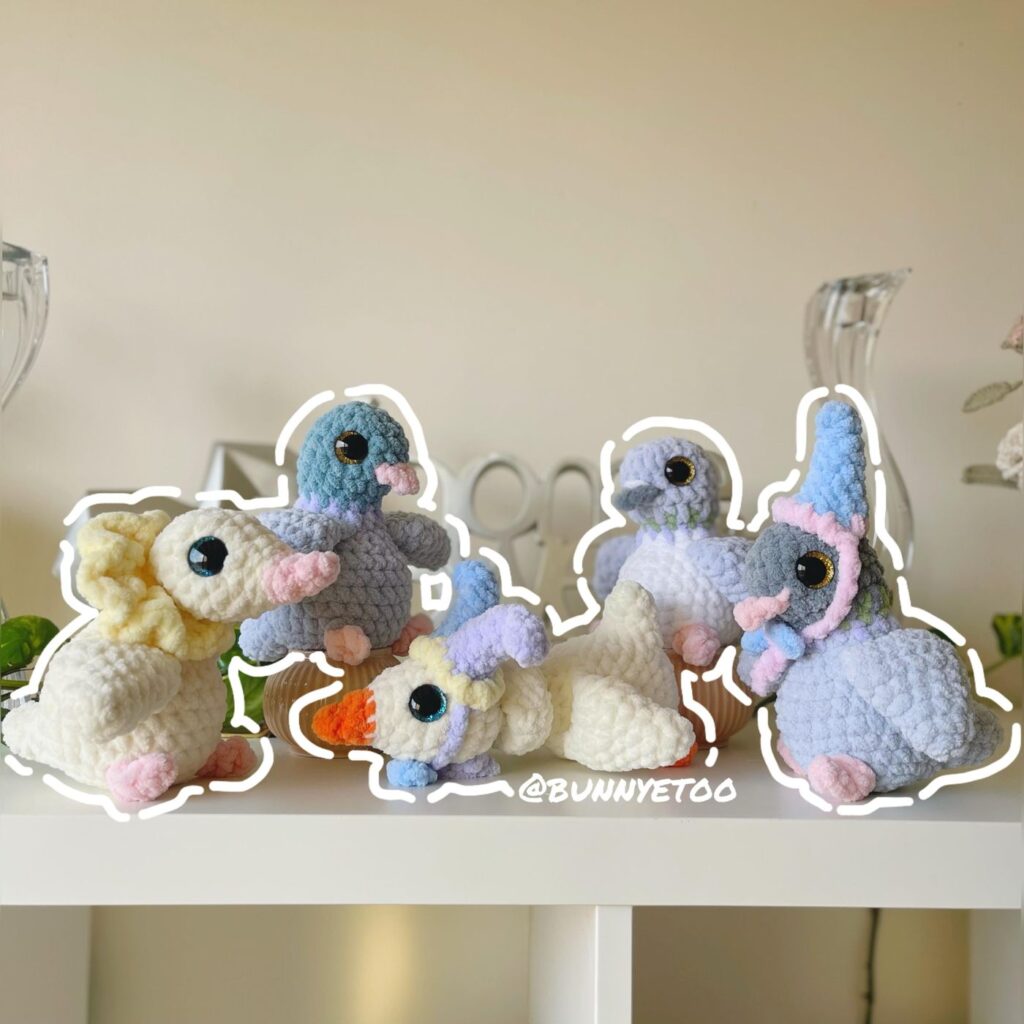 Silly Pigeons & Geese handmade crochet plushie by Bunnyetoo, photo 1