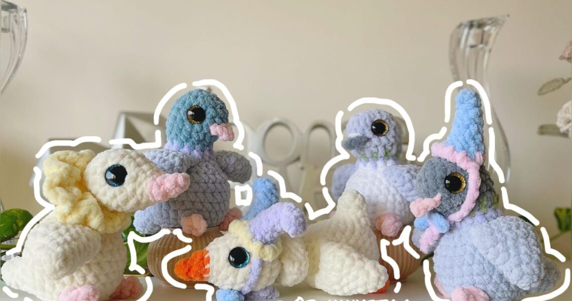 Silly Pigeons & Geese handmade crochet plushie by Bunnyetoo, photo 1