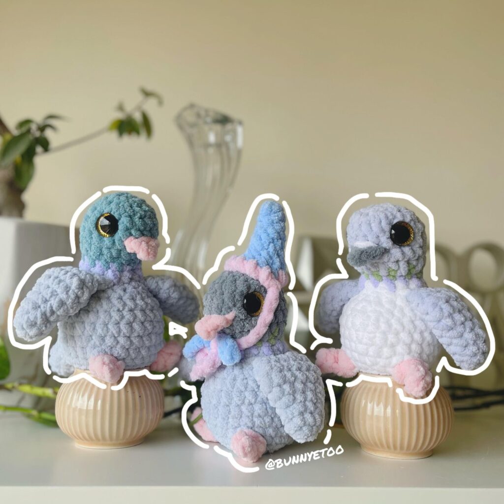 Silly Pigeons & Geese handmade crochet plushie by Bunnyetoo, photo 2