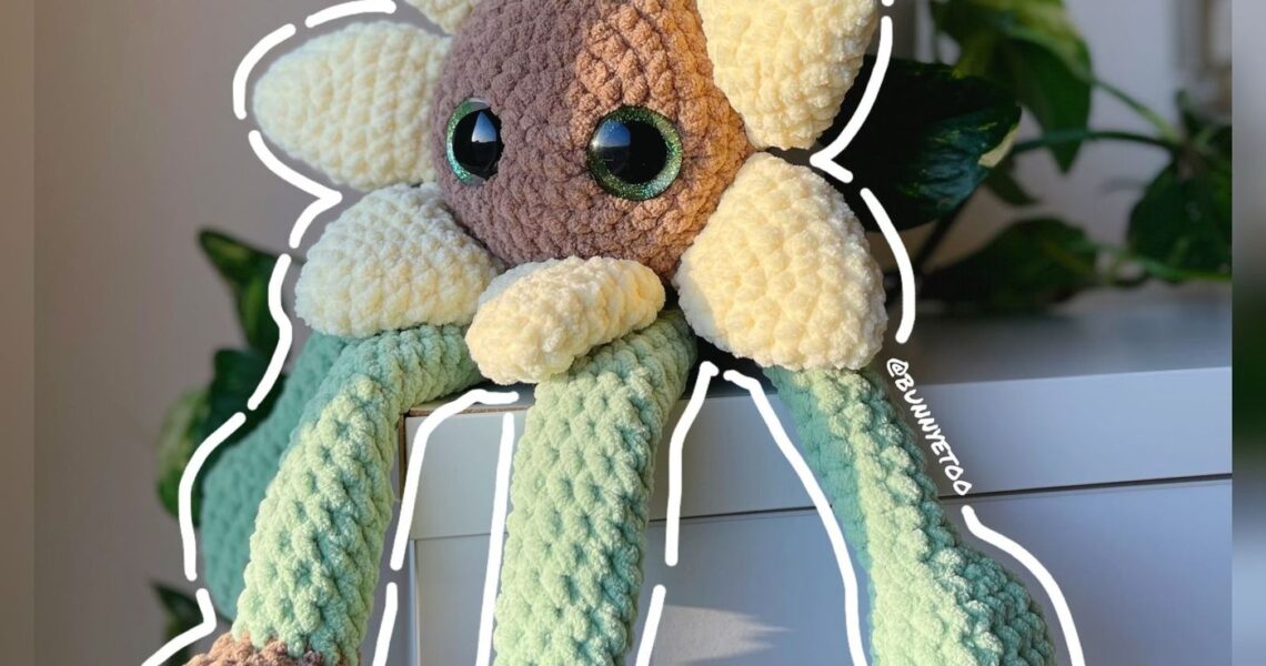 Sunflower Doll handmade crochet plushie by Bunnyetoo