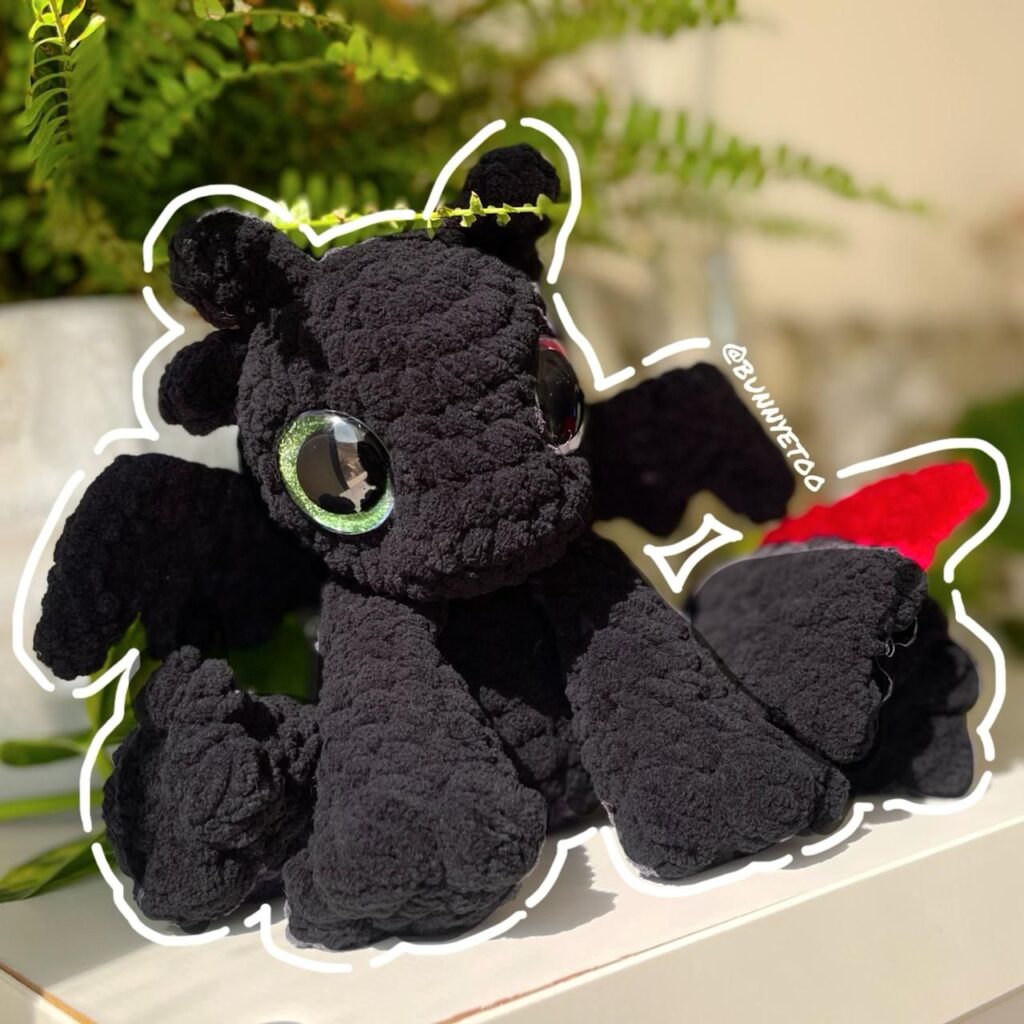 Toothless handmade crochet plushie by Bunnyetoo, photo 3