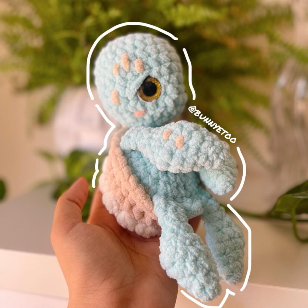 Turtle handmade crochet plushie by Bunnyetoo, photo 2