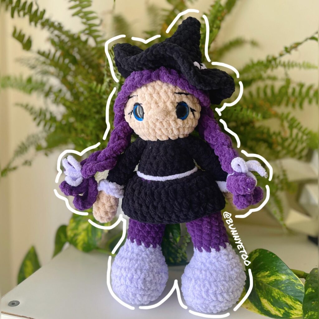 Witch handmade crochet plushie by Bunnyetoo, photo 2